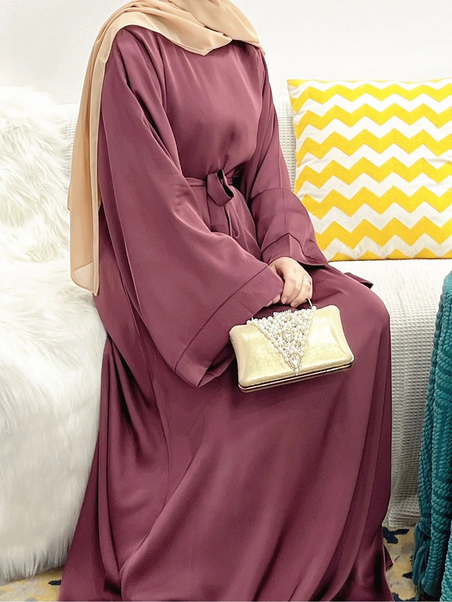 Modest Burgundy Abaya